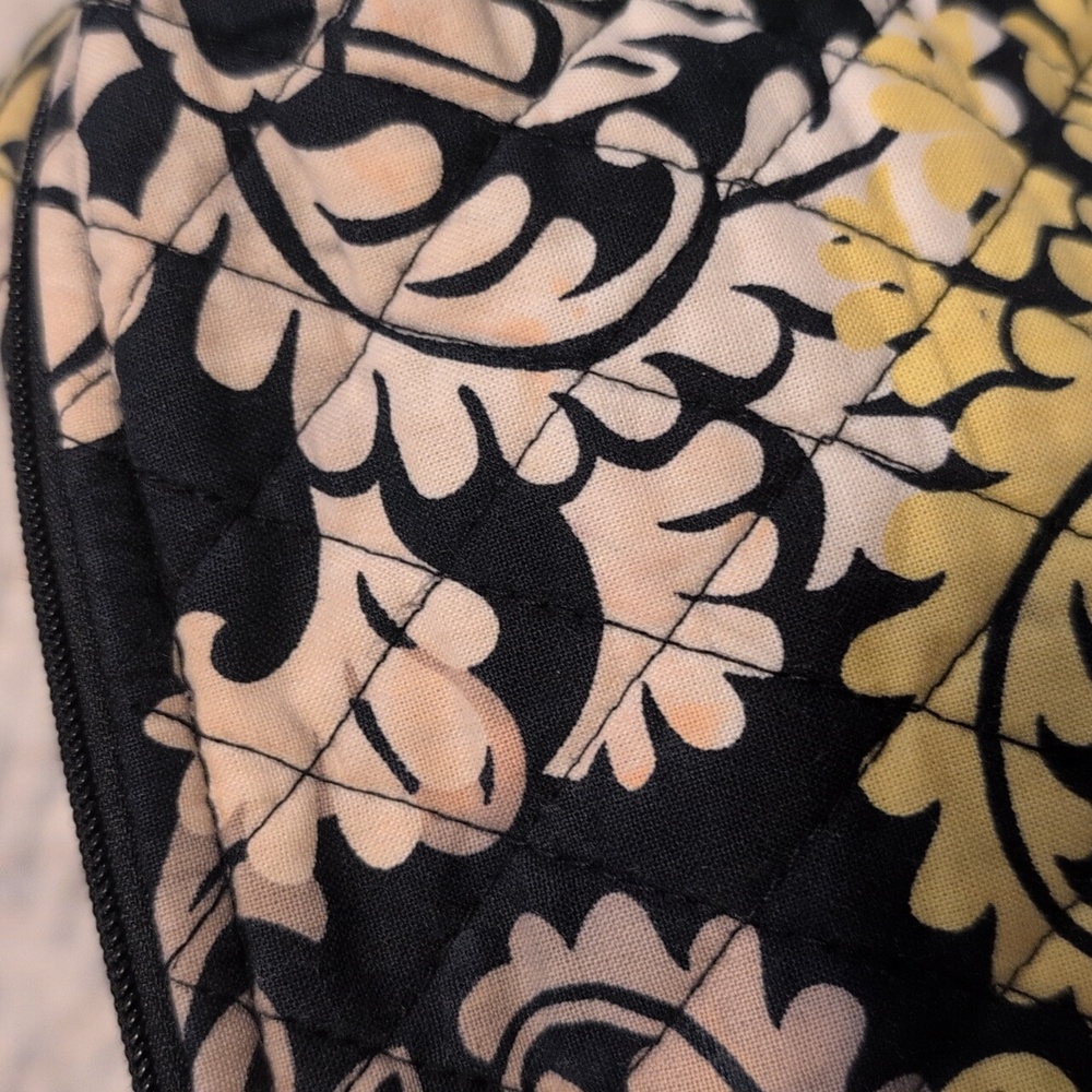 Vera Bradley Black, White, & Lime Green Medium-sized Makeup Bag - Picture 5 of 9